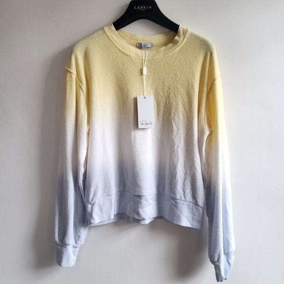 New Rails Ramona Terrycloth Sky Blue Dip Dye Pullover Sweatshirt NWT Size XS - Picture 9 of 13